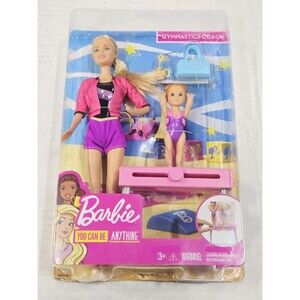 Barbie You Can Be Anything Gymnastics Coach 2 Doll Playset SHELF WEAR